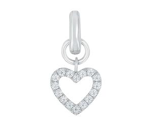 amor charm de plata de ley 925, con circonita sintética, 1.8 cm, blanco, corazón, en caja de regalo, 2038516