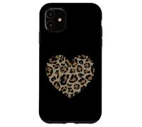 Amor Cheetah Leopard Print Corazón Día de San Valentín Niñas Mujeres Carcasa para iPhone 11