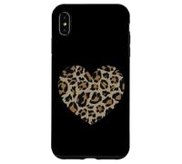 Amor Cheetah Leopard Print Corazón Día de San Valentín Niñas Mujeres Carcasa para iPhone XS Max
