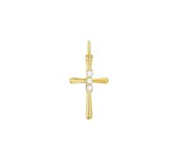 amor - Colgante de Collar para Mujer en Plata 925 - Chapados en Oro/Dorado - con Circonita - Motivo de Cruz - AMR-P0056
