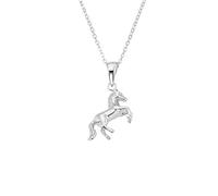 Amor collar con colgante de plata de ley 925 collar de niña, 35+3 cm, plata, caballo, Viene en caja de regalo de joyería