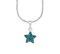 Amor collar con colgante de plata de ley 925 collar de niña, con cristal, 35+3 cm, plata, estrella, Viene en caja de regalo de joyería,