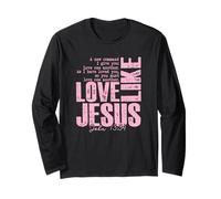 Amor como Jesús Juan 13 34 Cita de fe Cristiana Manga Larga