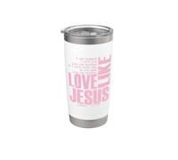Amor como Jesús Juan 13 34 Escritura Cristiana Cita Fe Vaso térmico de acero inoxidable de doble pared