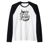 Amor como Jesús - Recordatorio de bondad de fe Camiseta Manga Raglan