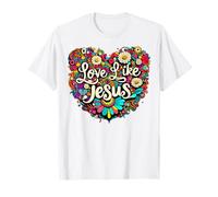 Amor como Jesús Religioso Dios Fe Groovy Christian Girls Camiseta