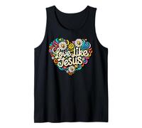 Amor como Jesús Religioso Dios Fe Groovy Christian Girls Camiseta sin Mangas