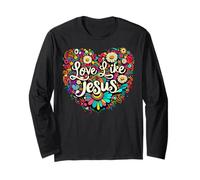 Amor como Jesús Religioso Dios Fe Groovy Christian Girls Manga Larga