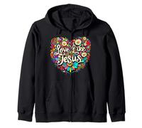 Amor como Jesús Religioso Dios Fe Groovy Christian Girls Sudadera con Capucha