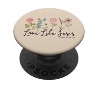 Amor como Jesús Vintage Floral Biblia Escritura Fe PopSockets PopGrip Adhesivo