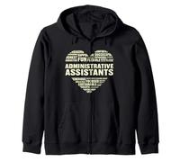 Amor Corazón Datos Asistentes Administrativos Amante Vida Administrativa Sudadera con Capucha