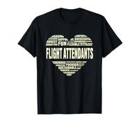Amor Corazón Hechos Asistentes de vuelo Amante Viaje Vida Trabajo Camiseta