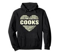 Amor Corazón Hechos Cocineros Amante Chef Vida Soñar Apoyo Trabajo Sudadera con Capucha