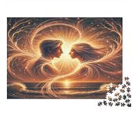 Amor cósmico Puzzle 1000 Piezas Papel Reciclado para Adultos Puzzle para Adultos Juego Educativo para descompresión Excelente Idea de Regalo para Mujeres y Hombres 38x26cm/1000pcs