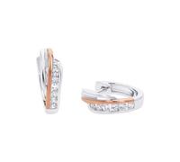 Amor Creoles Joyas de plata de ley 925 para mujer, con circonita sintética, 1,2 cm, bicolor, en caja de regalo