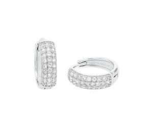 Amor Creoles Joyas de plata de ley 925 para mujer, con sintetizador de circonitas, 1.2 cm, plata, en caja de regalo