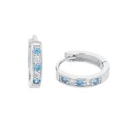 Amor Creoles Plata de Ley 925 Joyas de Orejas para Niñas, con Sintetizador de Circonitas, 1,2 cm, Plata, Viene en Caja de Regalo de Joyería