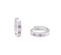 Amor Creoles Plata de Ley 925 Joyas de Orejas para Niñas, con Sintetizador de Circonitas, 1,2 cm, Plata, Viene en Caja de Regalo de Joyería