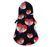 Amor Croacia Latido del corazón Perro Sudadera con capucha Ropa de lujo para perros Chaqueta de invierno para perros Ropa para mascotas Sudadera con capucha Bulldog francés Teddy Pug Ropa para cachorr