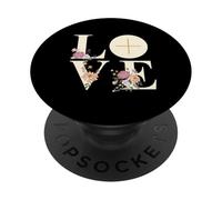 Amor Cruz Floral Eucaristía Liturgia Católica Cristiana PopSockets PopGrip Adhesivo