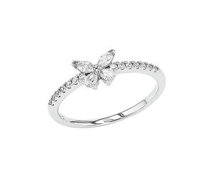 amor Cupid Ring 925 Anillos de Plata de Ley para Mujer, con sintetizador de circonita cúbica, Blanco, Viene en Caja de Regalo de Joyería, 2037269
