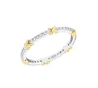 amor Cupid Ring 925 Anillos de Plata de Ley para Mujer, con Zirconia Cúbica sintetizada, Bicolor, Viene en Caja de Regalo de Joyería, 2035594