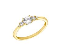 amor Cupid Ring 925 Anillos de Plata de Ley para Mujer, con Zirconia Cúbica sintetizada, Oro, Viene en Caja de Regalo de Joyería, 2035671