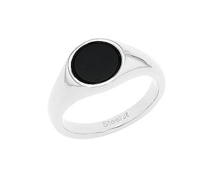 amor Cupido Ring Acero Inoxidable Unisex Anillos de Hombre para Mujer, Negro, Viene en Caja de Regalo de Joyería, 2037300