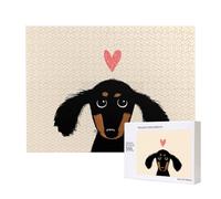 Amor de Cachorro de Perro Salchicha,Rompecabezas de Madera de 500 Piezas, Juego Familiar, Rompecabezas para Adultos, Adolescentes, decoración del hogar