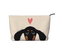 Amor de Cachorros Dachshund,Neceser de Pana, Neceser de Maquillaje portátil, Neceser de Viaje