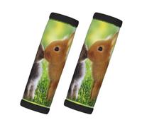 Amor de conejo impreso, 2 piezas de fundas para asas de equipaje, cubiertas suaves y cómodas para asas de equipaje. Etiqueta para equipaje.