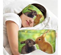 Amor de conejo impreso, Antifaz para dormir, ideal para el hogar, viajes y trabajo por turnos. Cubre completamente los ojos y bloquea la luz.