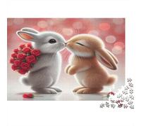Amor de Conejo Puzzles 1000 Piezas Papel Reciclado para Adultos Puzzle para Adultos Imposible difícil desafiante Juego Educativo Excelente Idea de Regalo para descompresión 38x26cm/1000pcs