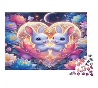 Amor de Conejo Puzzles 1000 Piezas Papel Reciclado para Adultos Puzzle para Adultos Juego difícil y desafiante Excelente Idea de Regalo para niños a Partir de 12 años 52x38cm/1000pcs