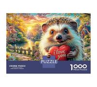Amor de Erizo Puzzle 1000 Piezas Corazón de Puercoespín Cartón Premium para Parejas Reunión Amigos para Relajarse Precio Económico 70x50cm/1000pcs