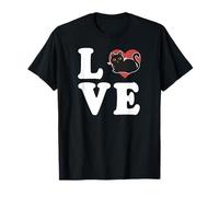 Amor de Gato Negro Escrito con gráfico de corazón Camiseta