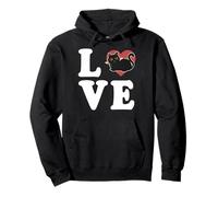 Amor de Gato Negro Escrito con gráfico de corazón Sudadera con Capucha