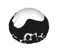 Amor de huella de pata de perro,Gorro de ducha, gorro de noche, gorro de baño elástico impermeable de doble capa, reutilizable para el cabello.