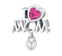 Amor de mamá Charm de cuentas con letras, accesorio de pulsera con dijes de plata esterlina 925, compatible con Collar de pulsera Pandora