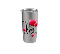 Amor de San Valentín con corazones Love Hearts Vaso térmico de acero inoxidable de doble pared