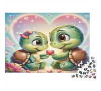 Amor de Tortuga Puzzles 1000 Piezas Papel Reciclado para Adultos Puzzle para Adultos Juego Educativo para descompresión Regalo Divertido para casa Excelente Idea de Regalo 52x38cm/1000pcs