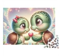 Amor de Tortugas Puzzle 1000 Piezas - Regalo Original, Relax En Casa, Decoración Tras Montar, 38x26cm/1000pcs