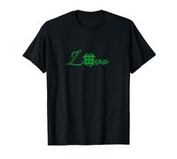 Amor de trébol a cuadros escoceses verdes Camiseta