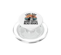 Amor Dios Beber Café Leer Libros Christian Retro Reading PopSockets PopGrip para MagSafe