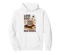 Amor Dios Beber Café Leer Libros Christian Vintage Reading Sudadera con Capucha