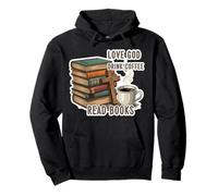Amor Dios Beber Café Leer Libros Jesucristo Amante Bookworm Sudadera con Capucha