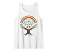 Amor El Planeta Árbol de la Paz Arco Iris Día de la Tierra Camiseta sin Mangas