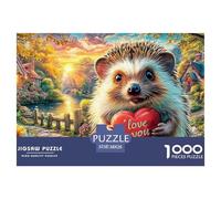 Amor Erizo Juego para Toda La Familia Puzzle Multicolor Regalo Navideño Diseñado para El Entretenimiento De Adultos Y Niños 14+ 38x26cm/1000pcs