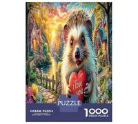Amor Erizo Puzzle Actividades Familiares 1000 Piezas Amorly Pequeño Animaleses Juego De Rompecabezas Pasatiempo Creativo para Niños Adultos 52x38cm/1000pcs