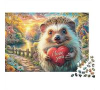 Amor Erizo Puzzle De 1000 Piezas Puzzle Altamente jugable Juego De Puzzle Familiar para Adultos, Niños Y Ancianos 38x26cm/1000pcs